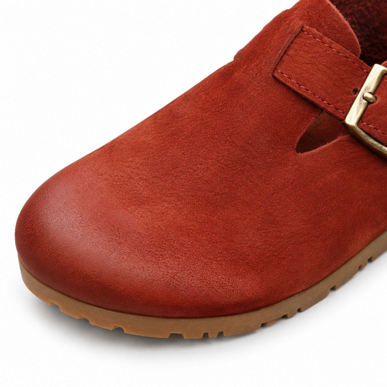 Women's Full-Grain Leather Buckle Barefoot Shoes 7