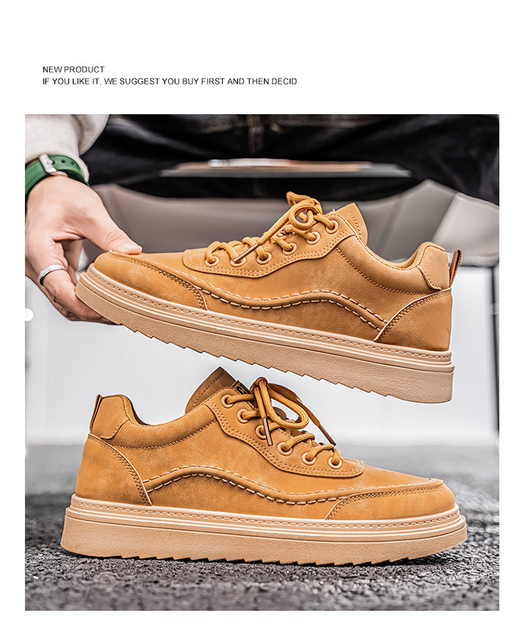 Gedämpfte Plateau-Freizeitschuhe für Herren mit Schnürung detail 7