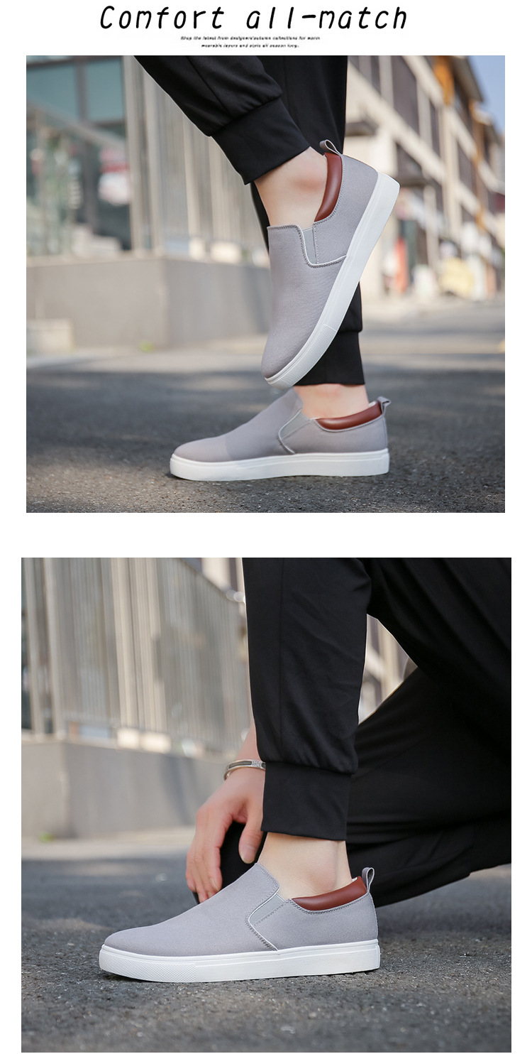Men's Breathable Canvas Colorblock Casual Shoes detail 20