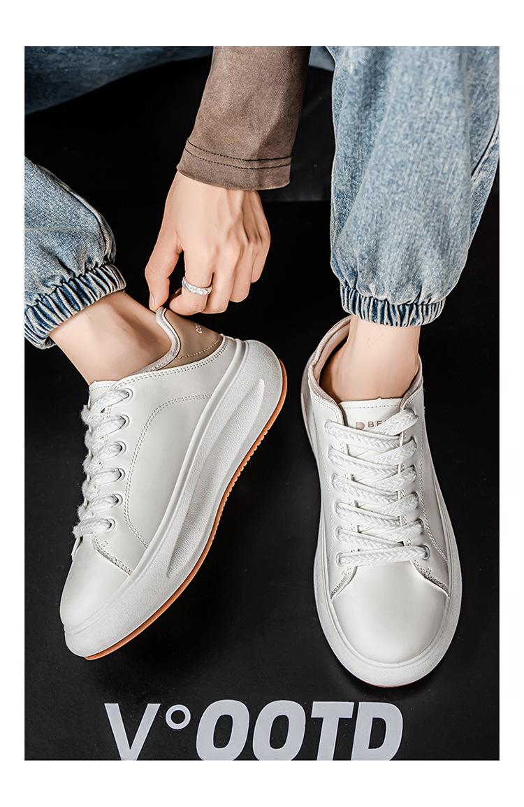 Gedämpfte Plateau-Freizeitschuhe für Herren mit Schnürung detail 5