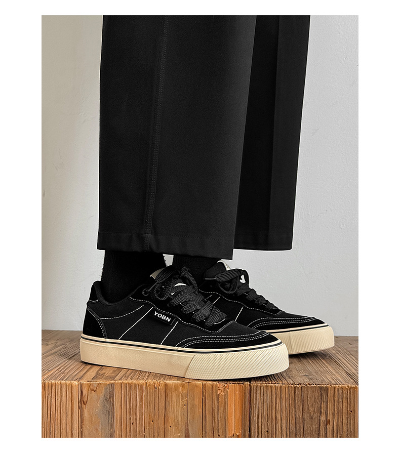 Men's Breathable Canvas Lace-Up Casual Shoes detail 7