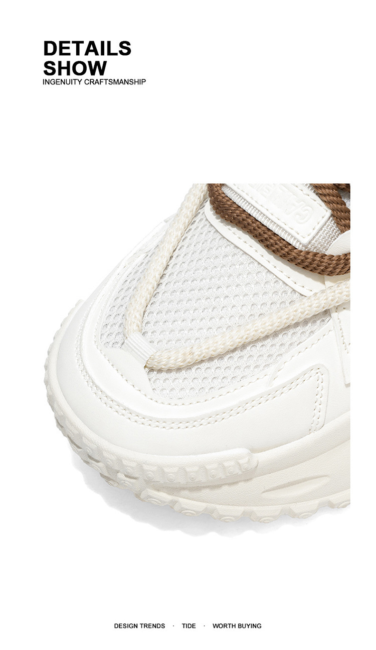 Scarpe casual da uomo traspiranti in mesh stringate con zeppa detail 2