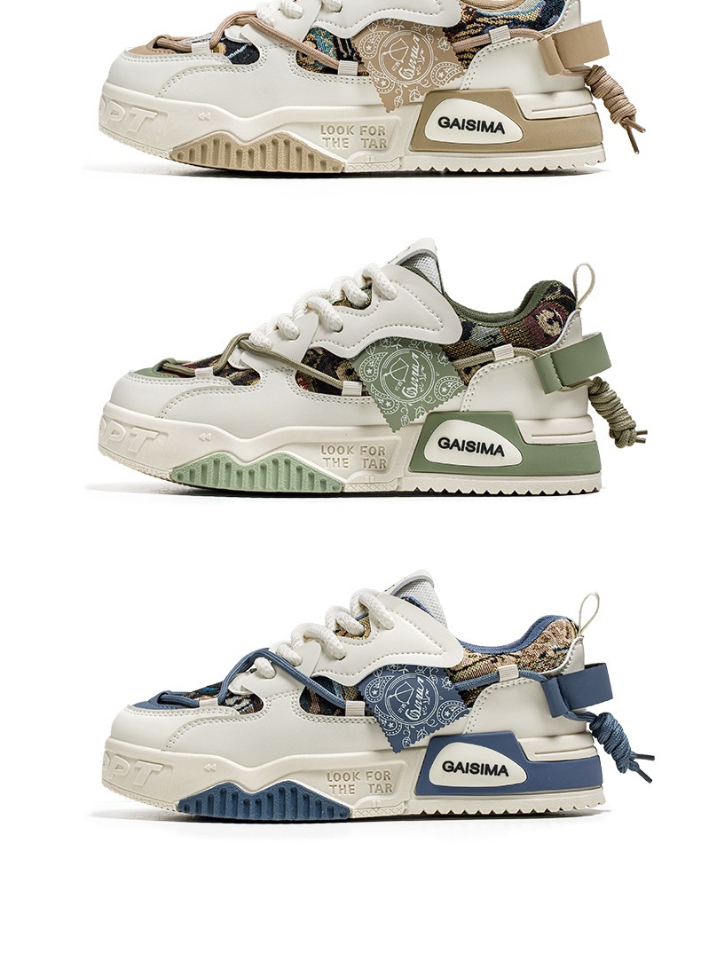 Scarpe casual da uomo con suola platform chunky e motivo color block detail 2