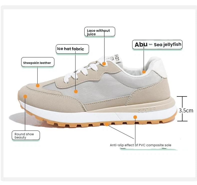 Scarpe casual stringate da uomo traspiranti in colorblock detail 1