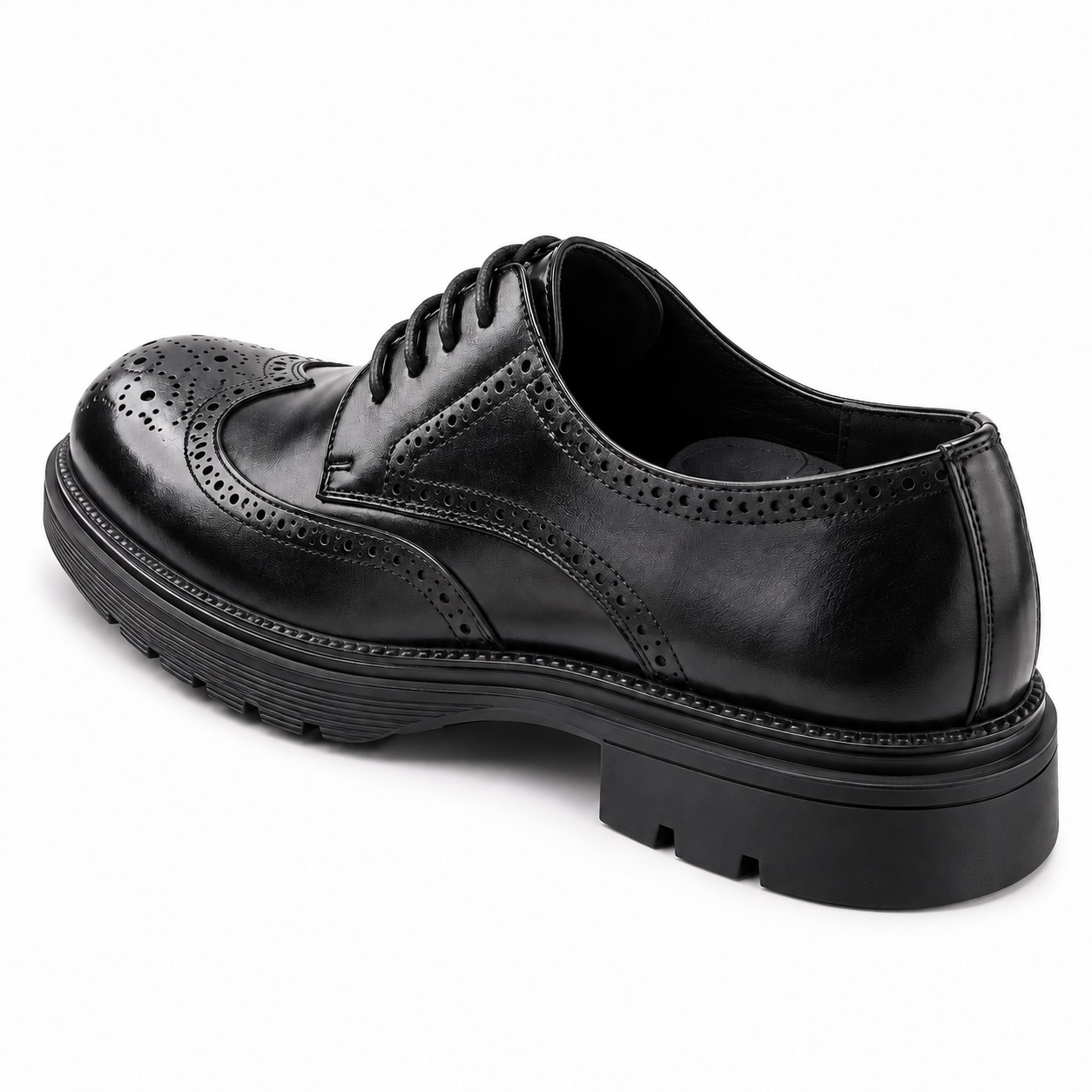 Men's Full-Grain Leather Wingtip Brogue Derby Dress Shoes 7