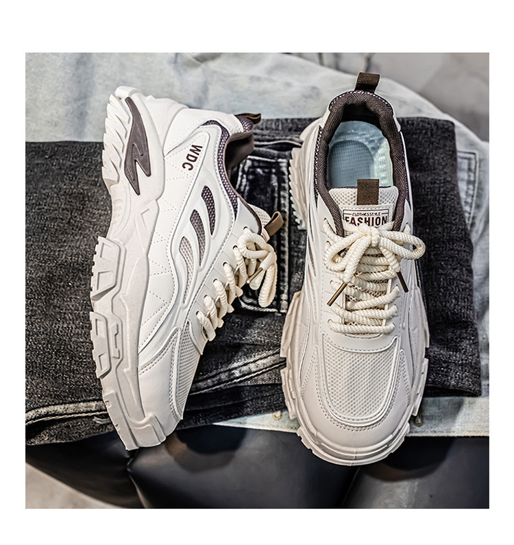 Atmungsaktive Plateau-Sneaker für Herren mit Schnürung detail 8