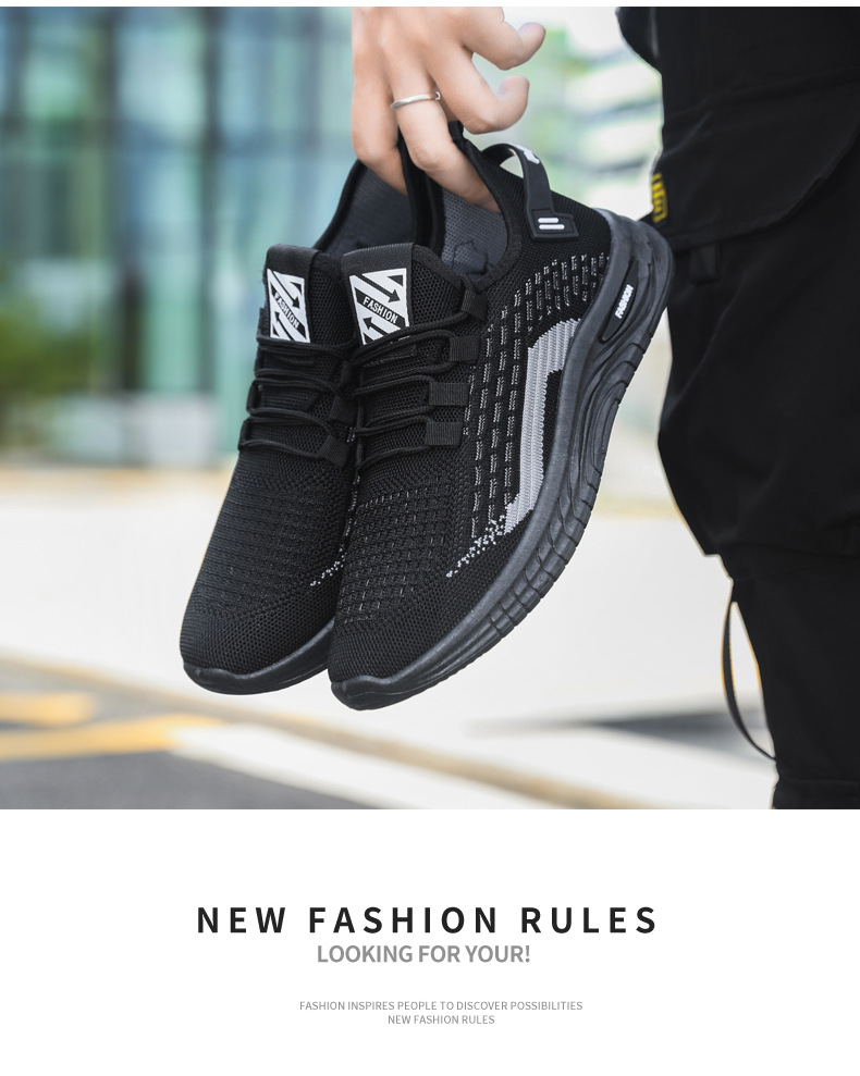 Men's Breathable Mesh Lightweight Lace-Up Running Shoes detail 13