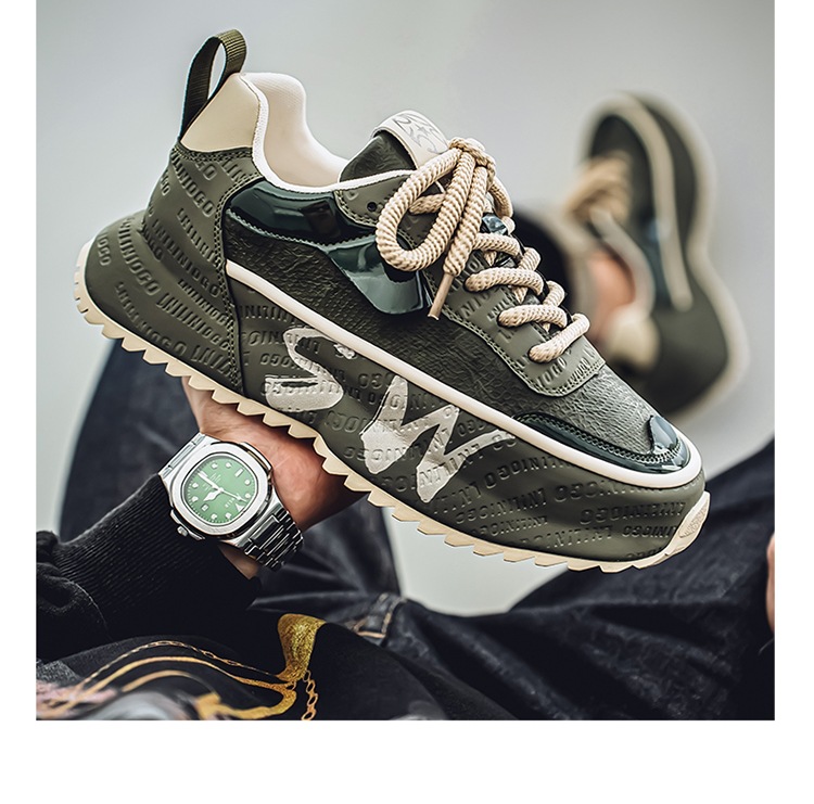 Scarpe casual da uomo con plateau stringate in pelle PU detail 18