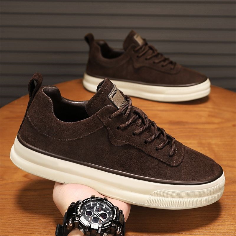 Chaussures casual à plateforme en daim à lacets pour hommes 5