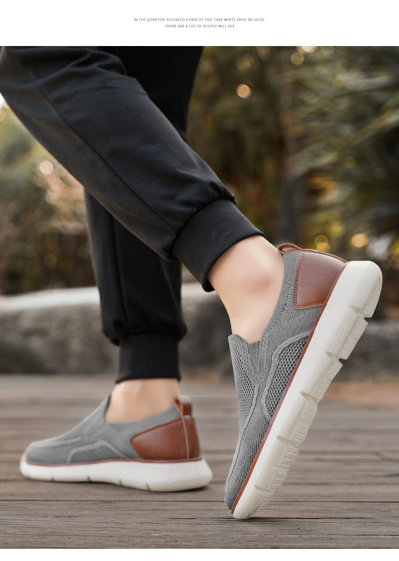 Atmungsaktive Strick-Slip-On-Freizeitschuhe für Herren detail 4