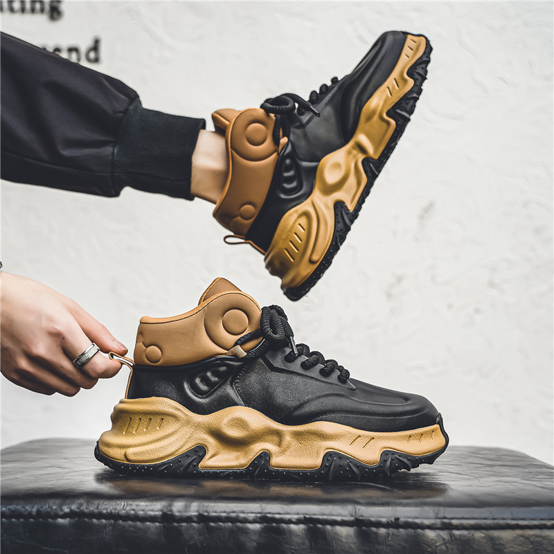 Gedämpfte Plateau-Sneaker für Herren im Colorblock-Design 3