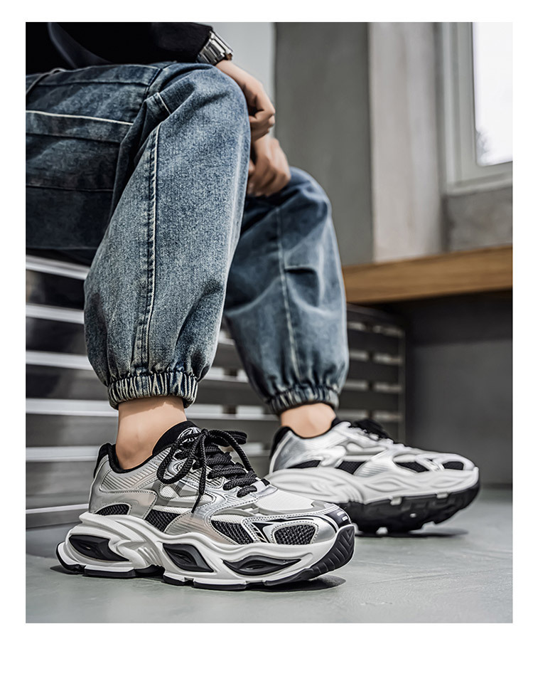 Atmungsaktive Herren-Sneaker mit dämpfender Plateausohle detail 15
