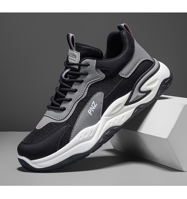 Sneakers casual da uomo traspiranti con plateau e colorblock detail 10