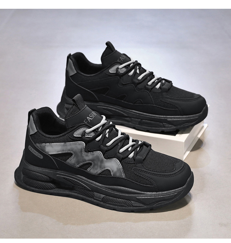 Sneakers casual da uomo traspiranti con plateau e motivo color block detail 8