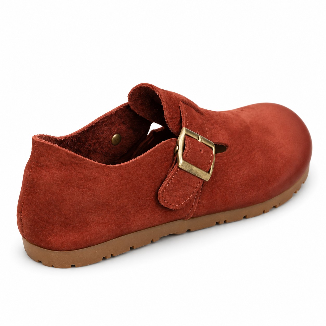 Women's Full-Grain Leather Buckle Barefoot Shoes 6