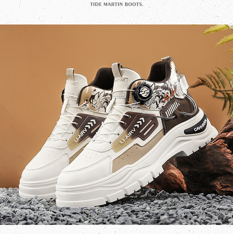 Men's Colorblock Non-Slip High-Top Casual Shoes detail 8