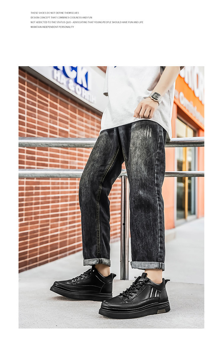 Rutschfeste PU-Leder-Freizeitschuhe für Herren detail 1