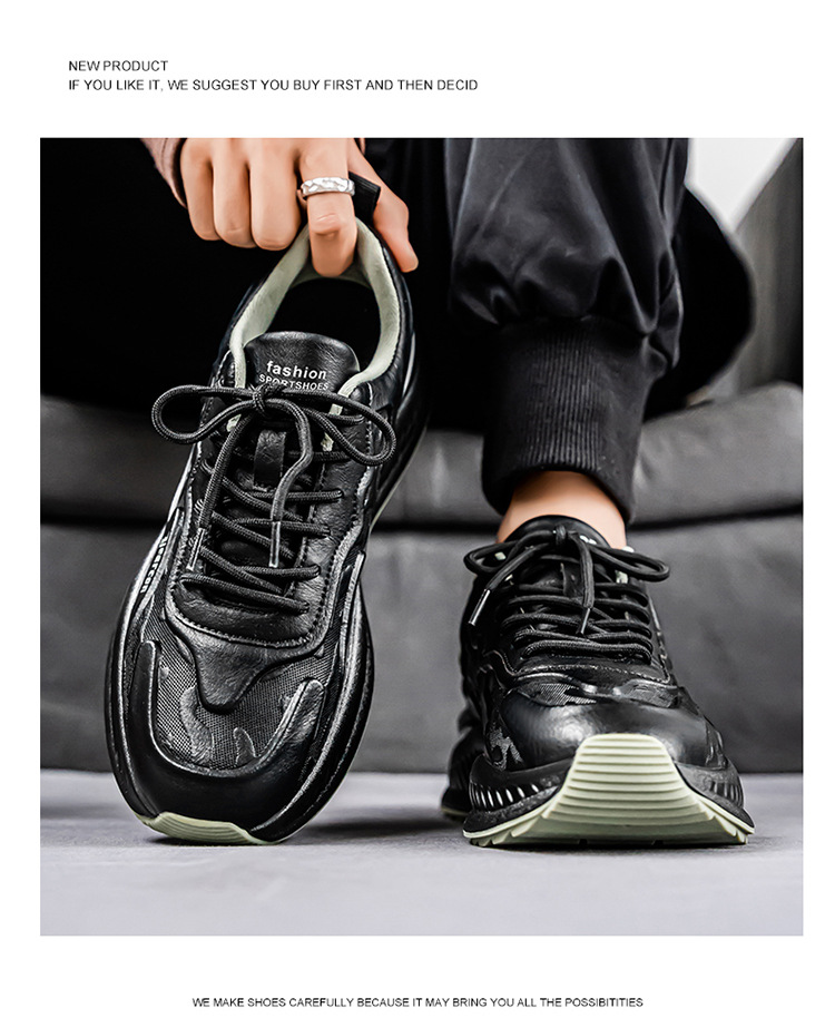 Chaussures casual pour homme à plateforme et lacets avec amorti detail 13