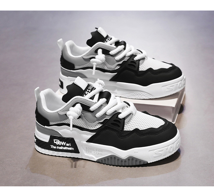 Men's Breathable Colorblock Lace-Up Casual Shoes detail 15