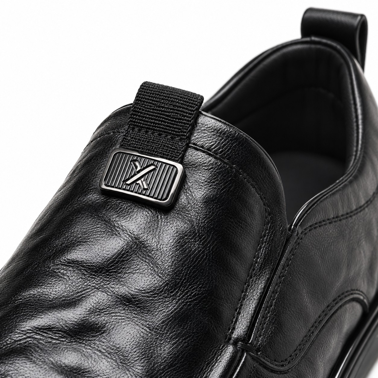 Men's Full-Grain Leather Cushioned Apron-Toe Casual Shoes 9