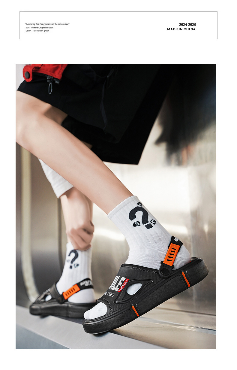 Lichtgewicht platform sandalen met open teen en demping voor heren detail 5