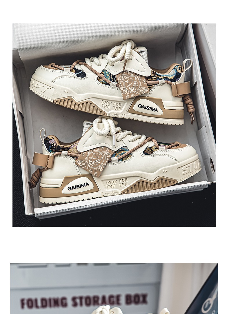 Scarpe casual da uomo con suola platform chunky e motivo color block detail 12