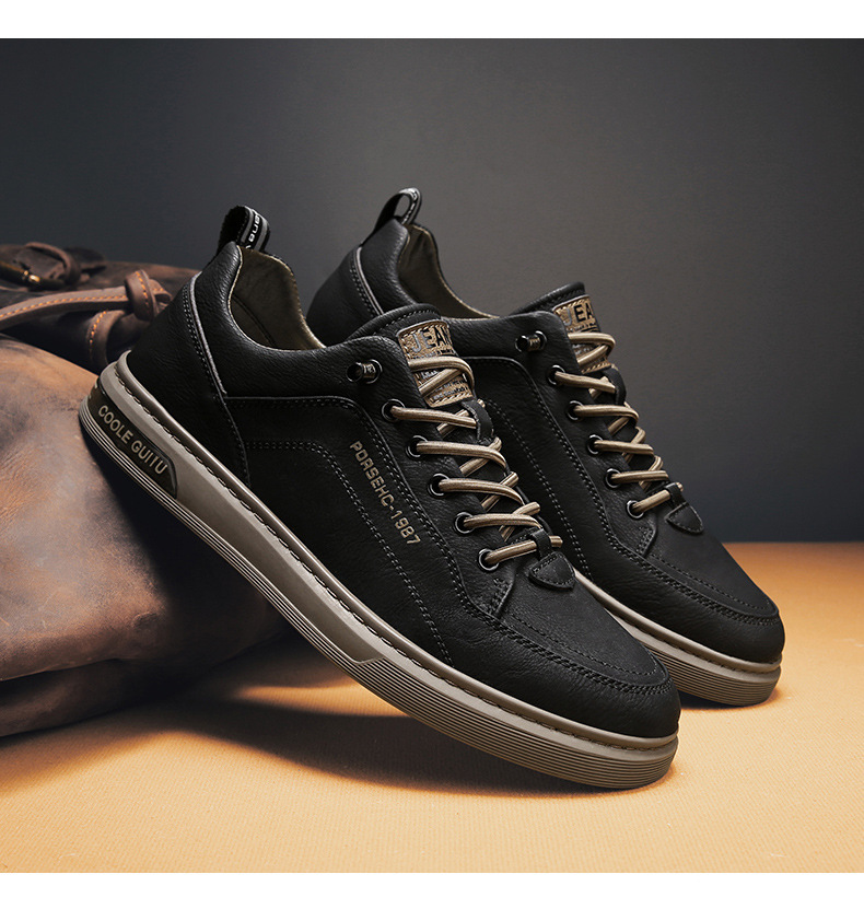 Atmungsaktive Herren-Freizeitschuhe aus PU-Leder zum Schnüren detail 11