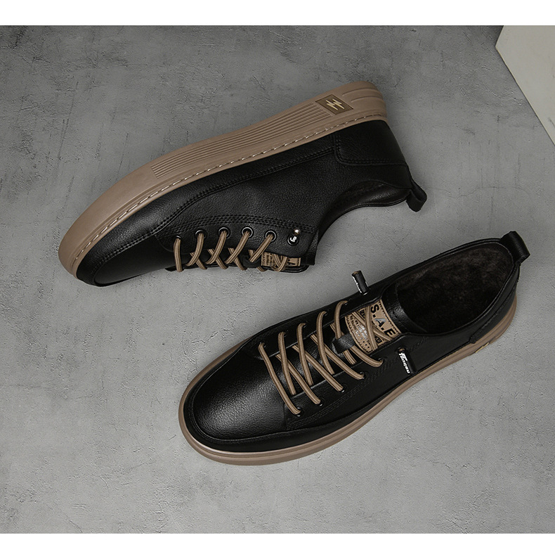 Men's Breathable Leather Lace-Up Casual Shoes detail 17