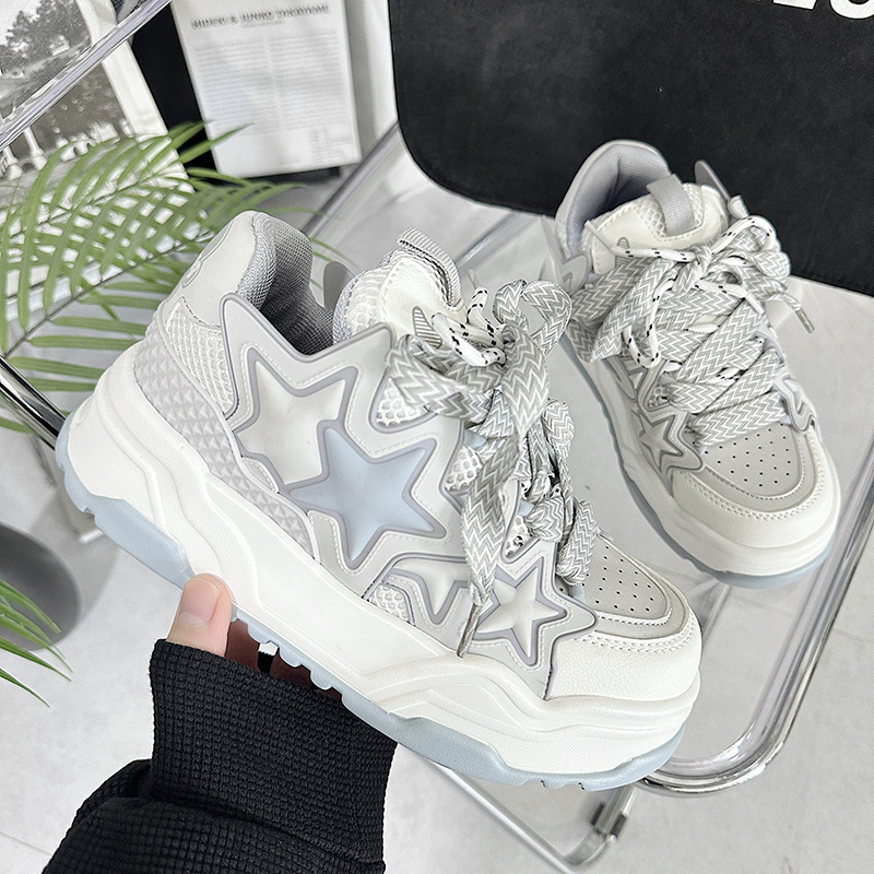 Women's Chunky Platform Lace-Up Casual Shoes detail 1