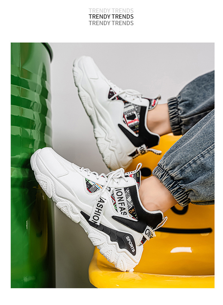 Rutschfeste Plateau-Freizeitschuhe für Herren mit Schnürung detail 11