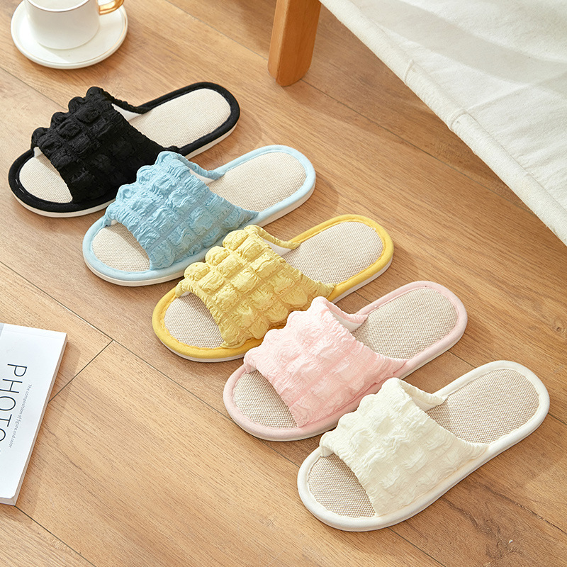 Women's Breathable Linen Open-Toe Slippers 3
