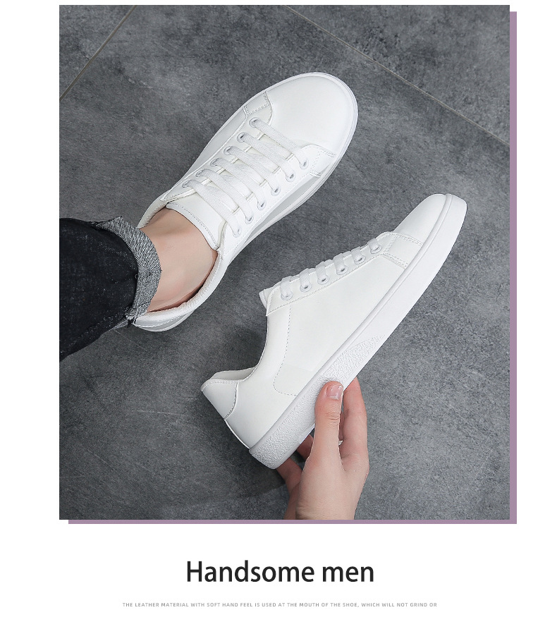 Minimalistische PU-Leder Freizeitschuhe für Herren zum Schnüren detail 2
