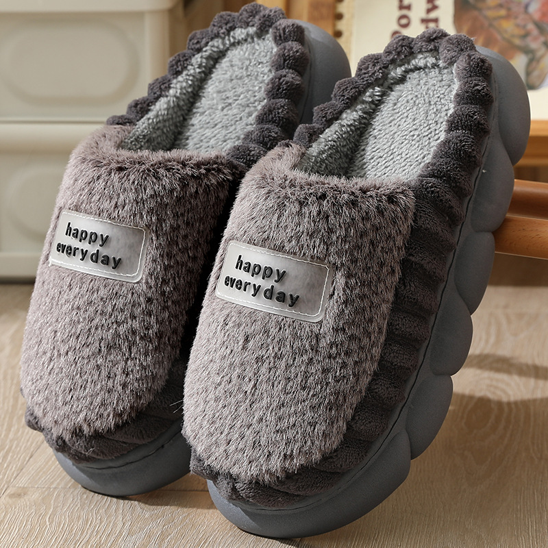 Chaussons Unisexe Chauds et Confortables à Plateforme en Peluche detail 3