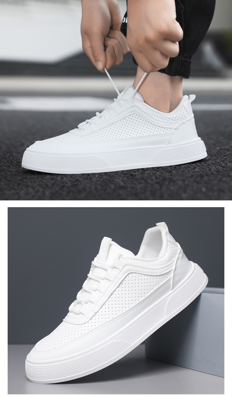 Men's Breathable Perforated Lace-Up Casual Shoes detail 9