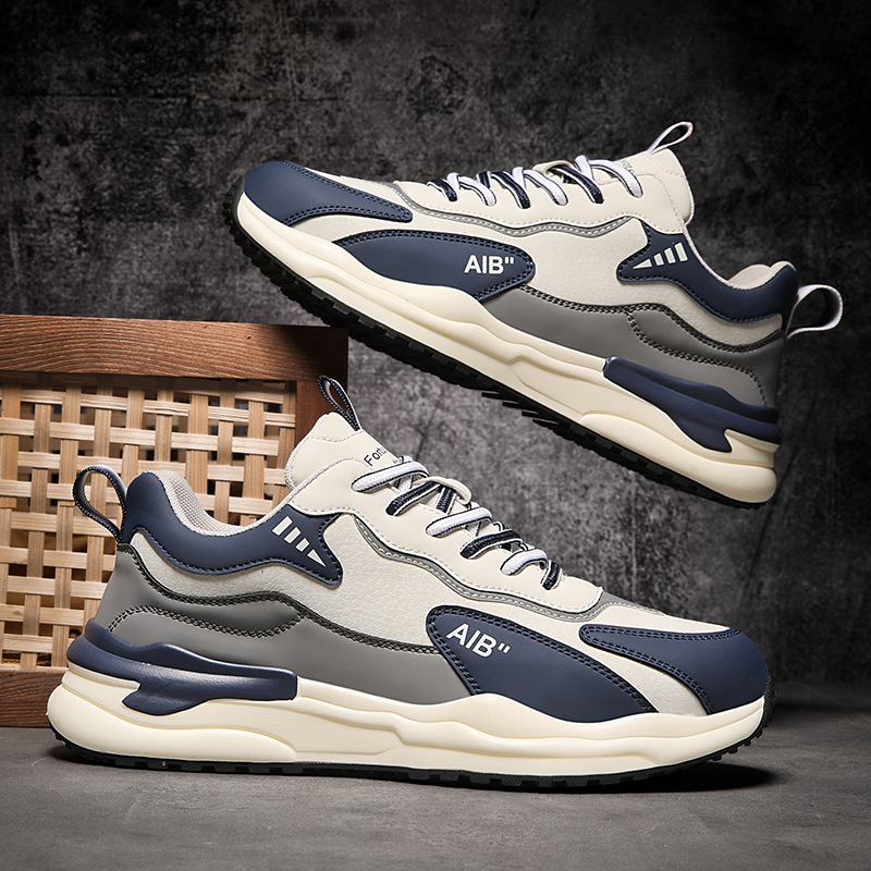 Sneakers casual da uomo stringate e ammortizzate con motivo colorblock 4