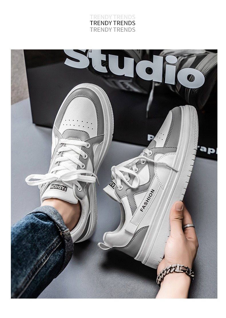 Men's Colorblock Lace-Up Casual Shoes detail 12