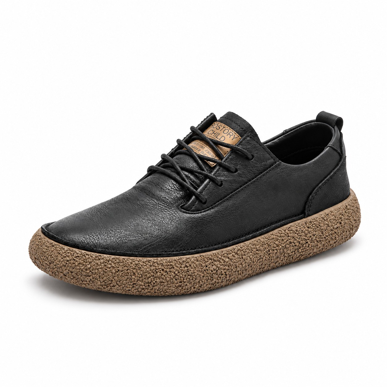 Men's Full-Grain Leather Chunky-Sole Lace-Up Casual Shoes 3
