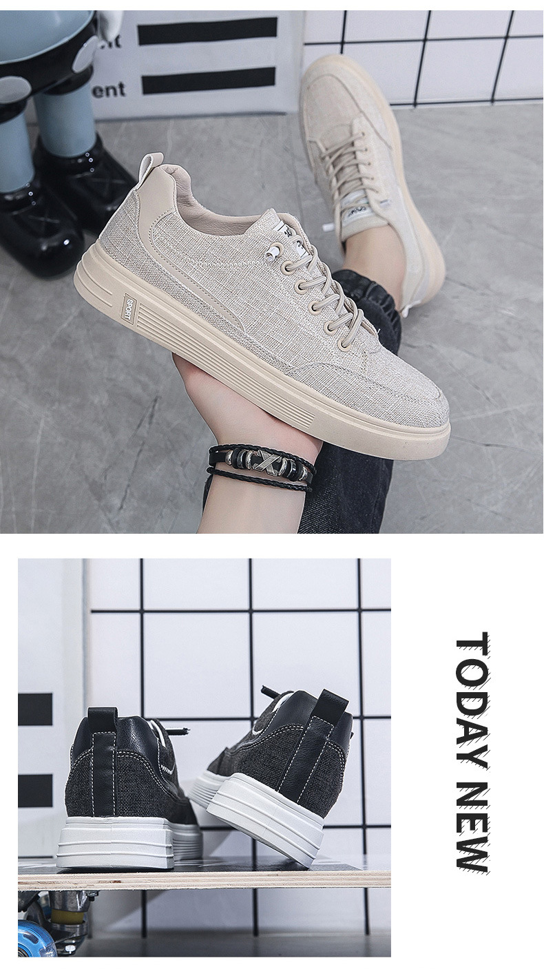 Scarpe casual stringate da uomo in tela traspirante detail 2