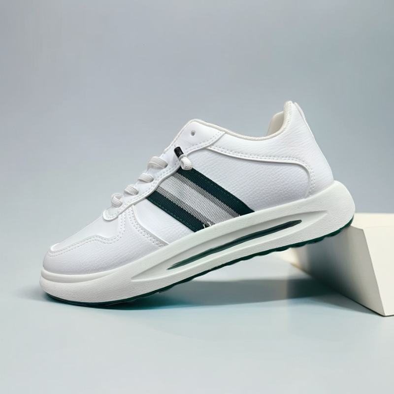 Men's Striped Lace-Up PU Leather Casual Sneakers detail 3
