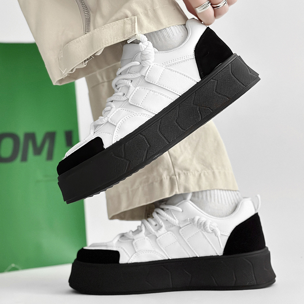Men's Platform Lace-Up Colorblock Casual Shoes 2