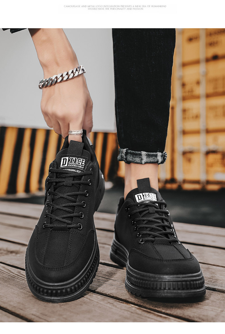 Rauleder-Schnürer für Herren rutschfeste Freizeitschuhe detail 8