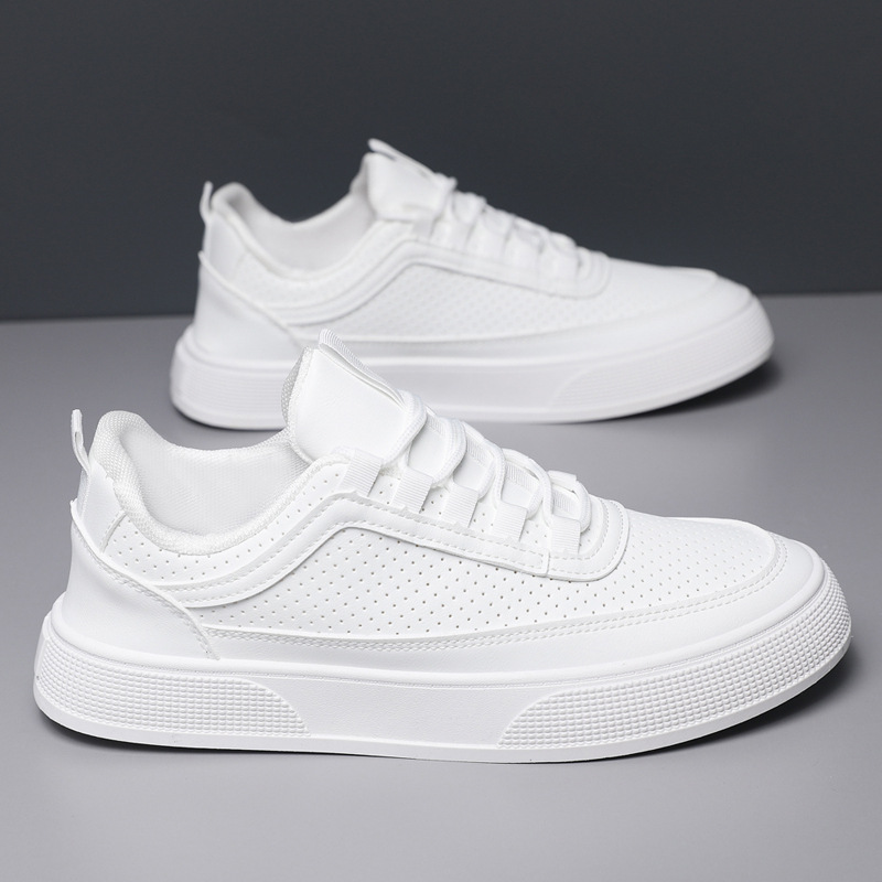 Men's Breathable Perforated Lace-Up Casual Shoes