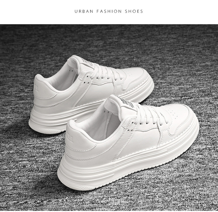 Baskets à plateforme à lacets en cuir PU pour hommes detail 5