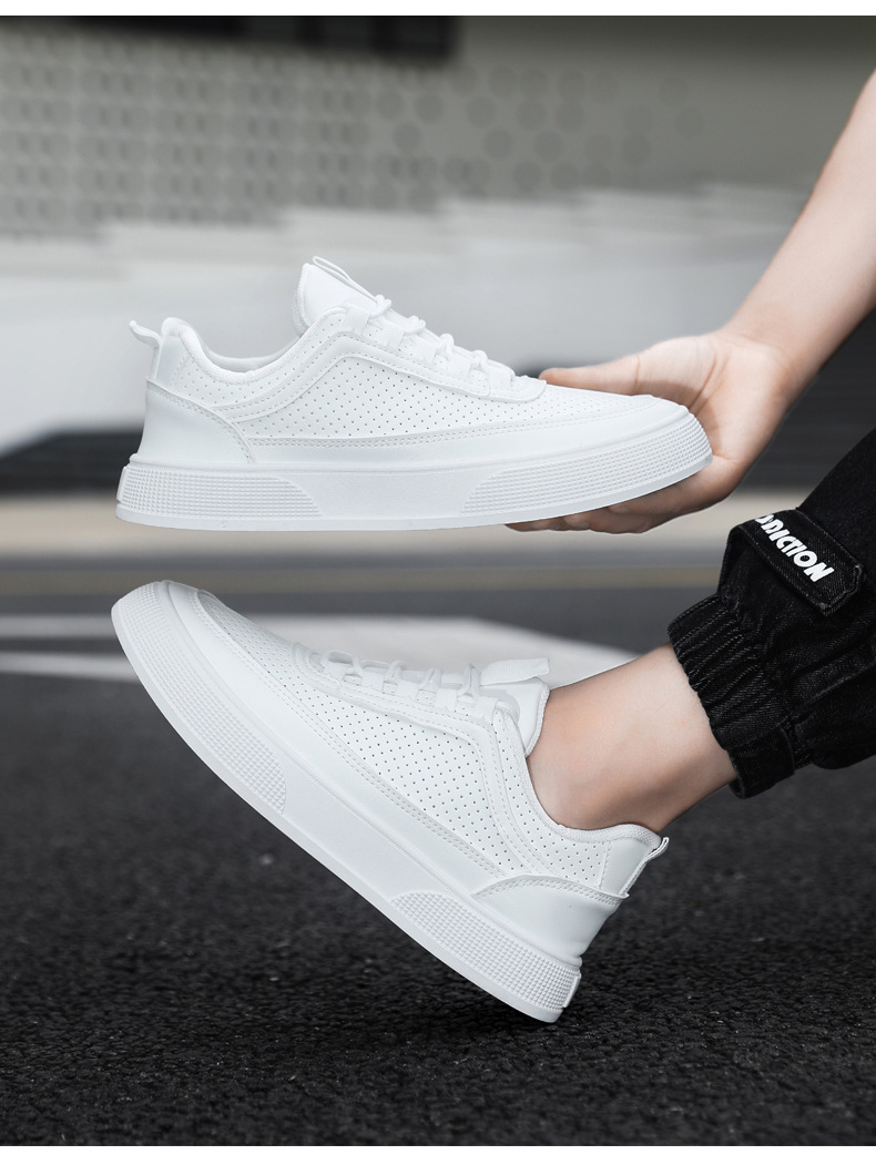 Men's Breathable Perforated Lace-Up Casual Shoes detail 5