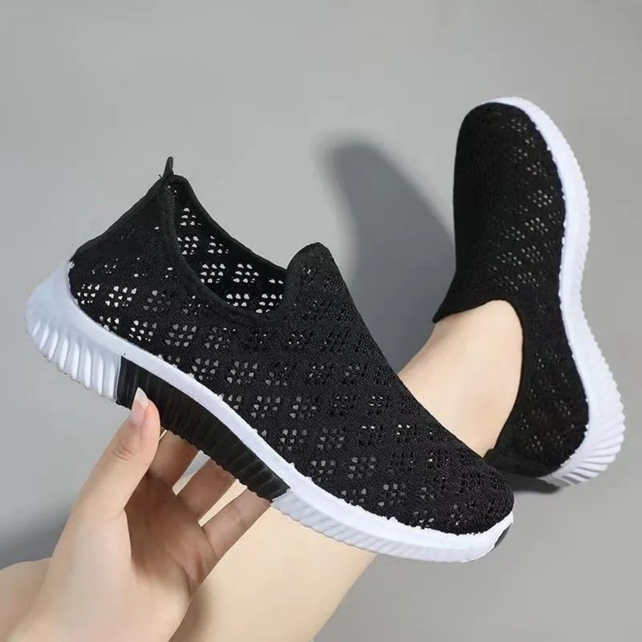 Atmungsaktive, leichte Slip-On Freizeitschuhe aus Mesh für Damen detail 4