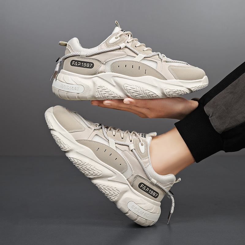 Atmungsaktive Chunky Plateau-Sneaker für Herren im Colorblock-Design detail 7