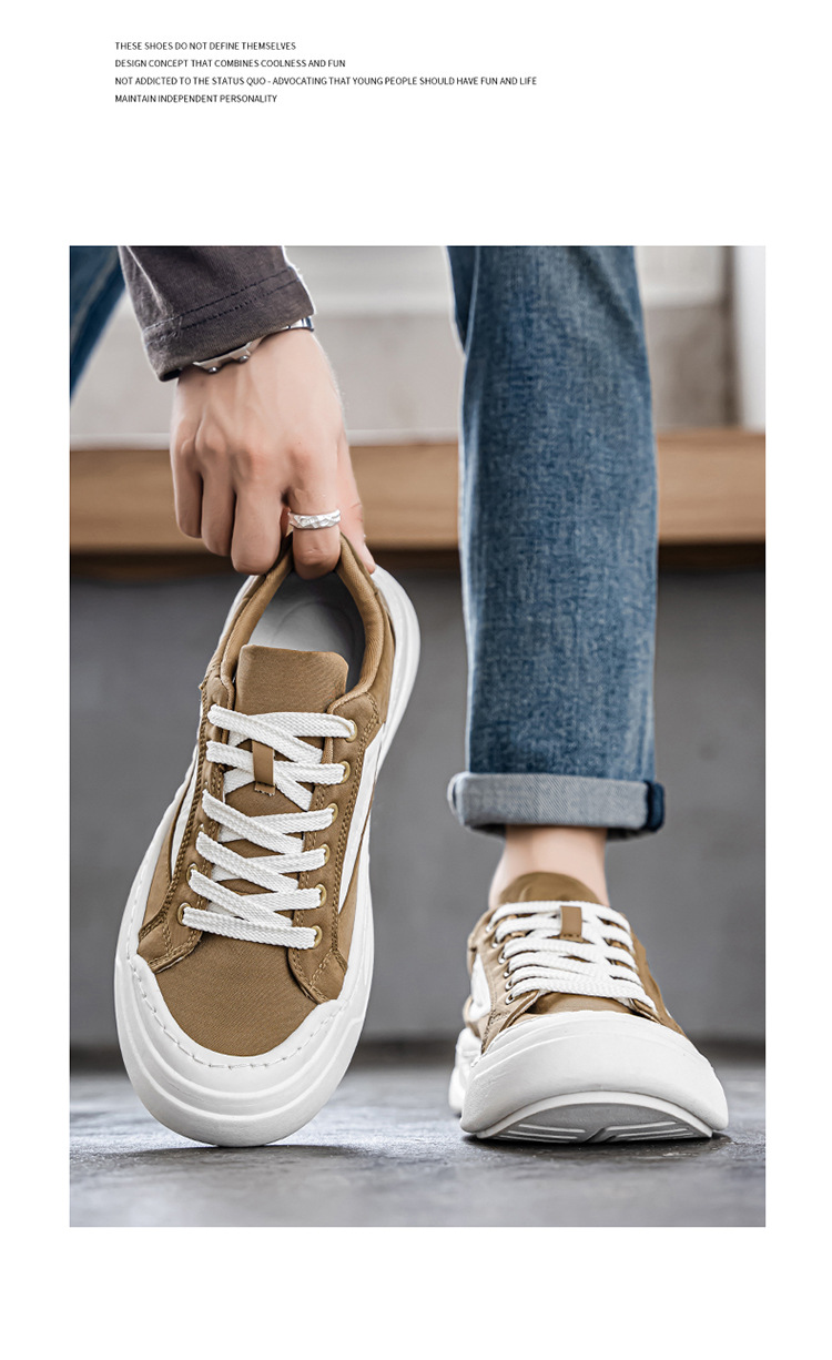 Chaussures casual pour homme en toile à plateforme et blocs de couleur detail 1
