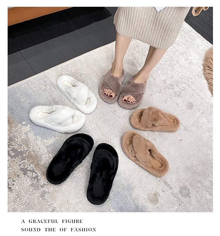 Women's Cozy Plush Cross-Band Open-Toe Slippers detail 12