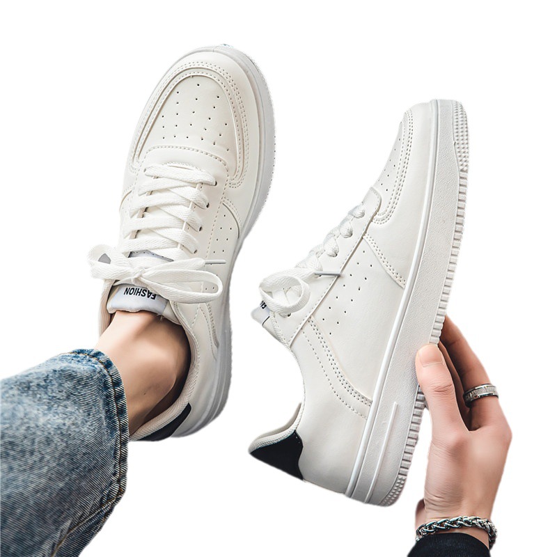 Men's Breathable PU Leather Lace-Up Sneakers 6