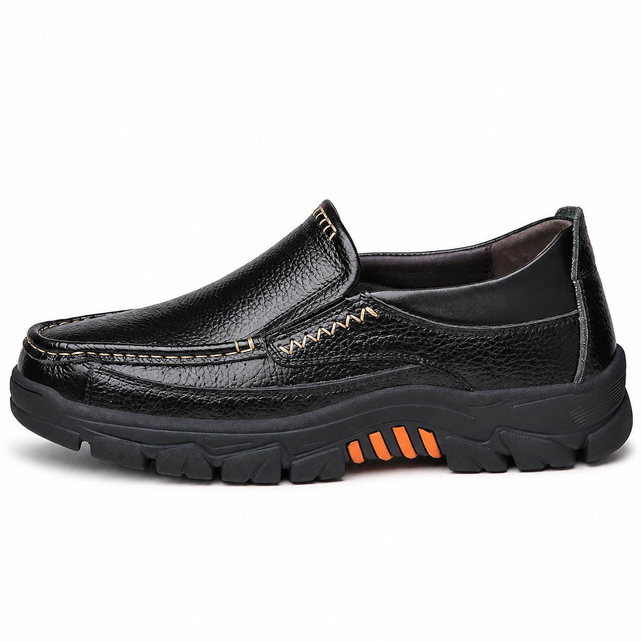 Men's Full-Grain Leather Lug-Sole Casual Shoes